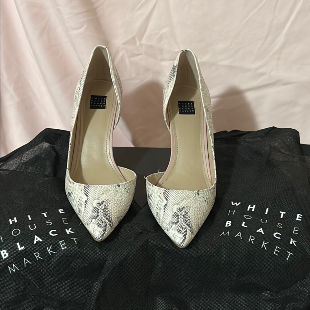 White House Black Market Snakeskin Heels